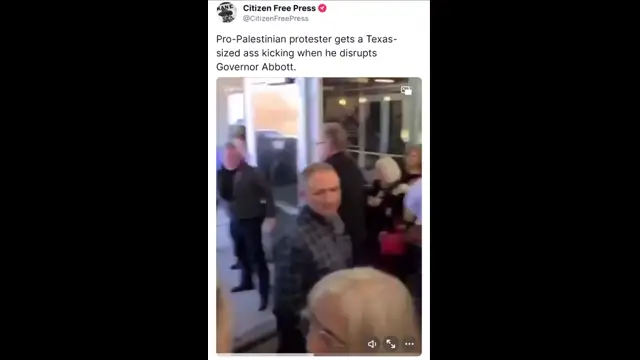 EPIC! Texas Patriots Toss Screaming Pro-Gaza Clown from Gov. Abbott Event (1)